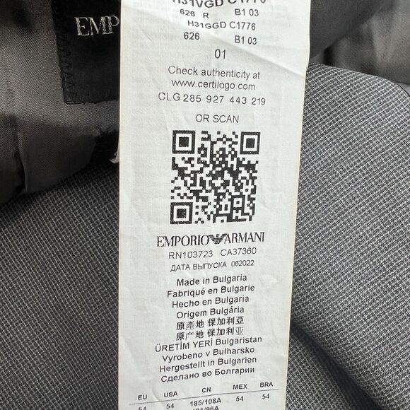 Emporio Armani G Line Deco Super 150’s Jacket Size 54 - Picture 9 of 14